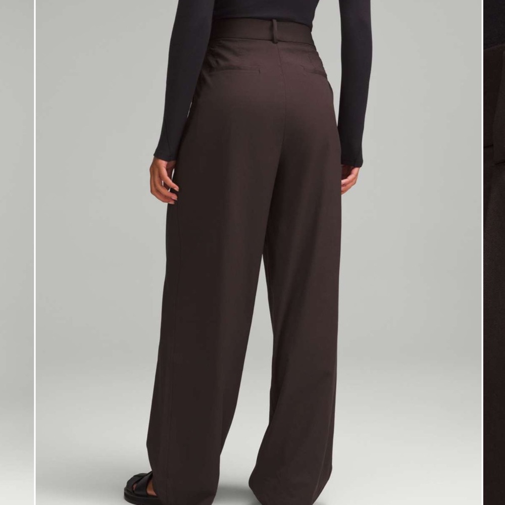 Lululemon Espresso Pleat-Front High-Rise Trousers - Picture 3 of 8